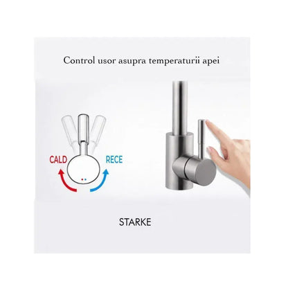 Robinet de cuisine monocommande Robinet pivotant Cartouche céramique Inox satiné Raccords Kit de fixation inclus CF001