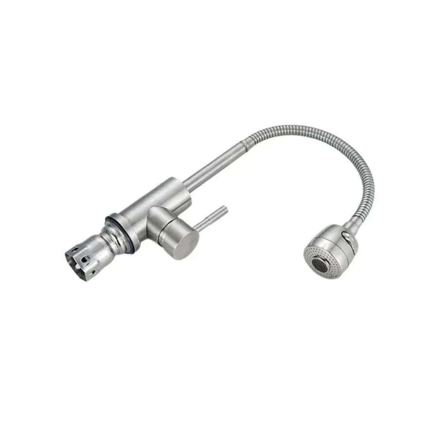 Robinet de Cuisine Robinet Flexible 2 Jets Cartouche Céramique Inox Satiné Raccords Inclus CF031