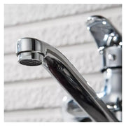 Robinet de cuisine avec bec rotatif, alliage, chrome, PM025