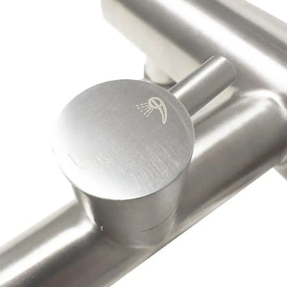 Robinet de cabine de douche, acier inoxydable, gris satiné