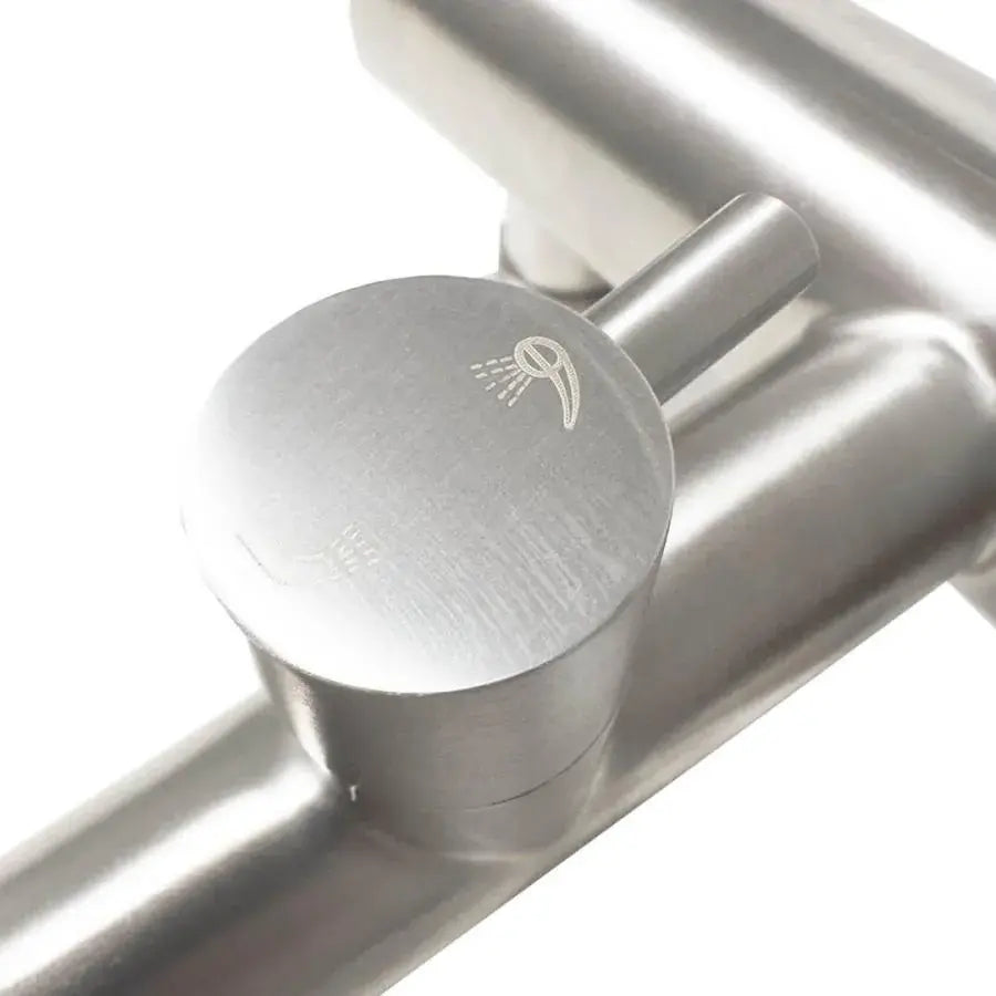 Robinet de cabine de douche, acier inoxydable, gris satiné