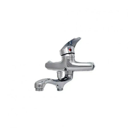 Robinet de bain en chrome poli - Ensemble complet avec robinet pivotant de 18 cm, tuyau, tuyau et excentriques inclus