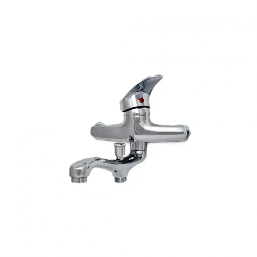 Robinet de bain en chrome poli - Ensemble complet avec robinet pivotant de 18 cm, tuyau, tuyau et excentriques inclus