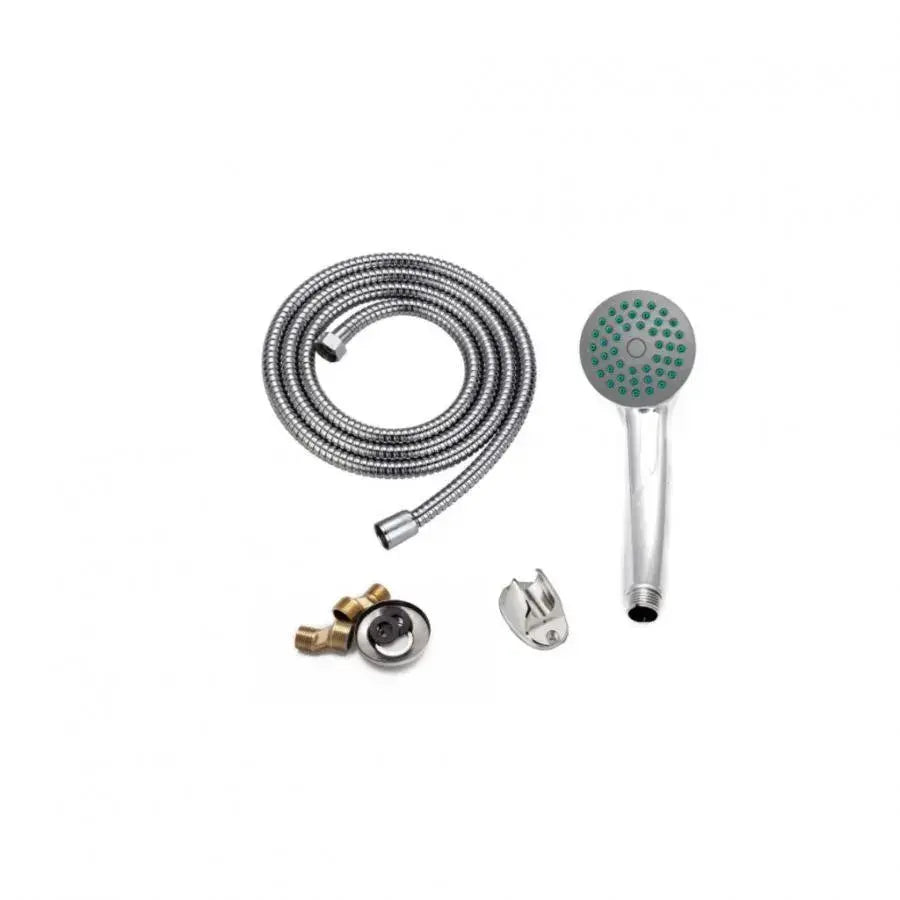 Robinet de bain en chrome poli - Ensemble complet avec robinet pivotant de 18 cm, tuyau, tuyau et excentriques inclus