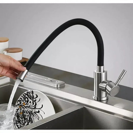 Robinet de cuisine avec bec flexible, acier inoxydable SUS304, satiné, CF025B Robinets de cuisine Titre par défaut Alessandro Design