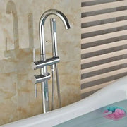 Robinet de sol avec cadre rond, sanitaire en laiton, chromé, CF2032