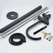 Robinet de sol avec cadre rond, sanitaire en laiton, noir, CF2033