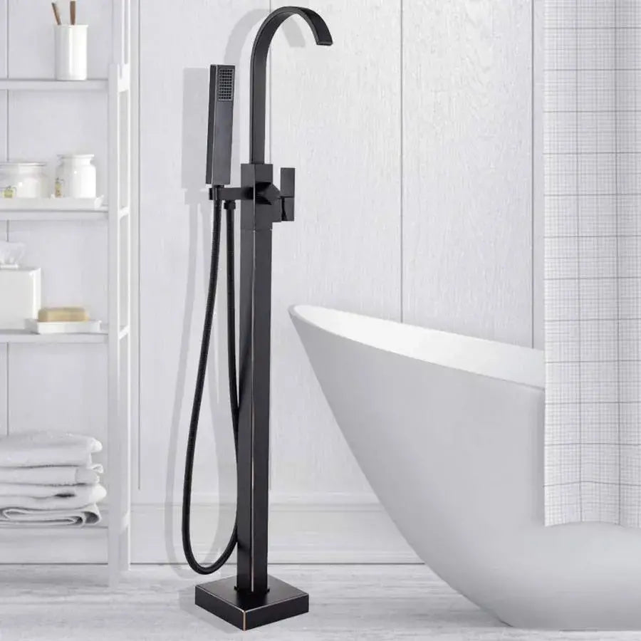 Robinet de sol avec cadre carré, sanitaire en laiton, noir, CF2036