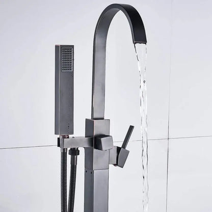 Robinet de sol avec cadre carré, sanitaire en laiton, noir, CF2036