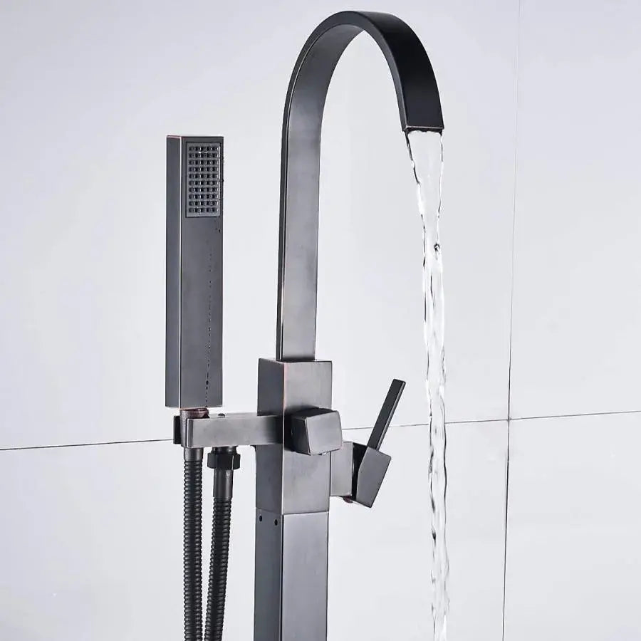 Robinet de sol avec cadre carré, sanitaire en laiton, noir, CF2036