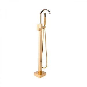 Robinet de sol avec douchette et tuyau, sanitaire en laiton, doré, robinetterie et colonnes de douche CF2037 Titre par défaut Alessandro Design