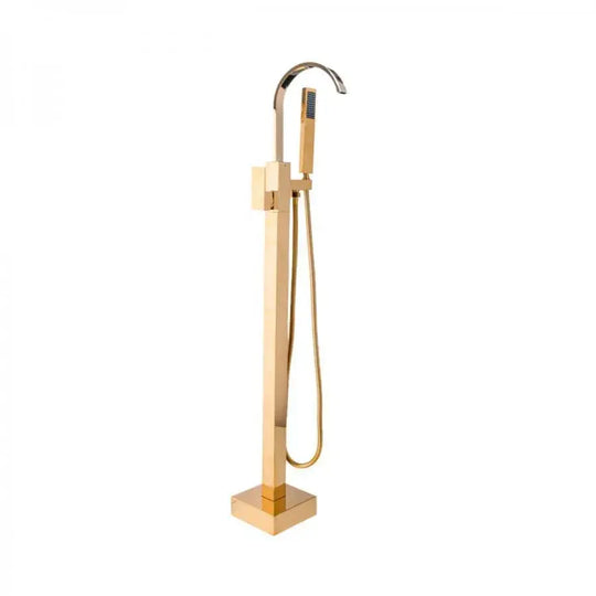 Robinet de sol avec douchette et tuyau, sanitaire en laiton, doré, robinetterie et colonnes de douche CF2037 Titre par défaut Alessandro Design