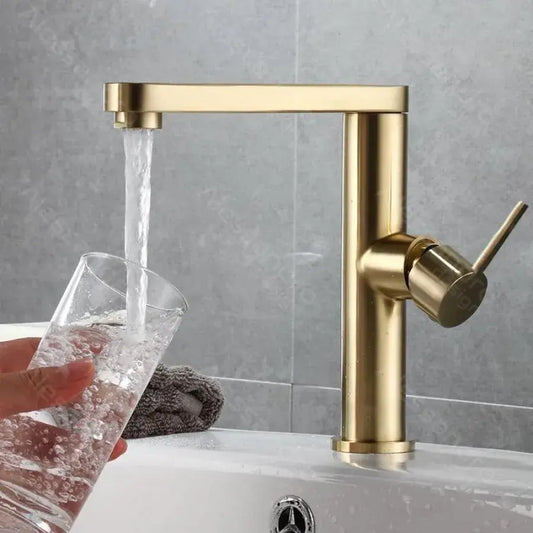 Robinet de lavabo, sanitaire en laiton, doré, 9107D