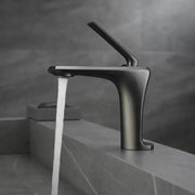 Robinet de lavabo, sanitaire en laiton, gris satiné, 10007N