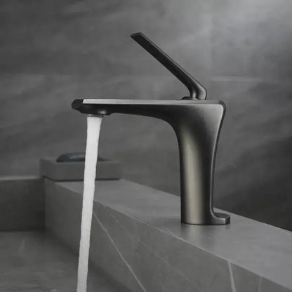 Robinet de lavabo, sanitaire en laiton, gris satiné, 10007N