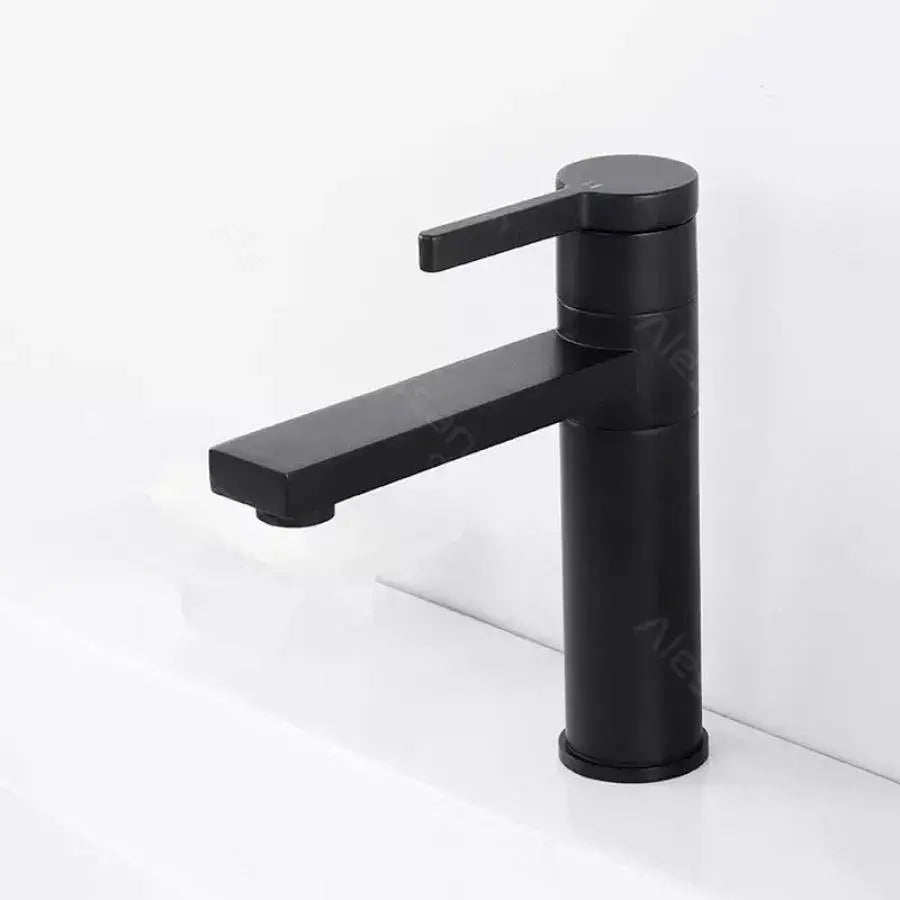 Robinet de lavabo, sanitaire en laiton, noir, 7207H