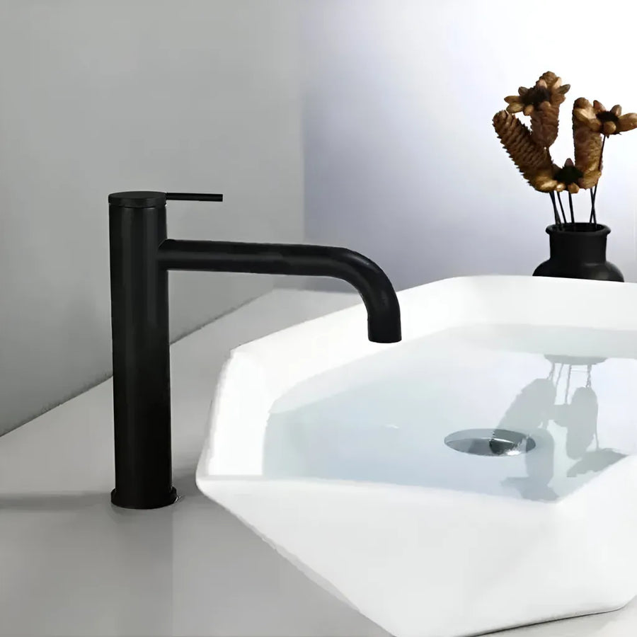 Robinet de lavabo, sanitaire en laiton, noir, 7237H
