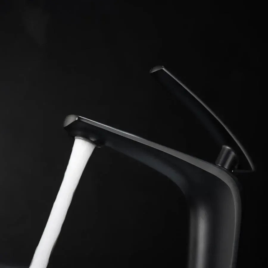 Robinet de lavabo, sanitaire en laiton, noir, MP015H