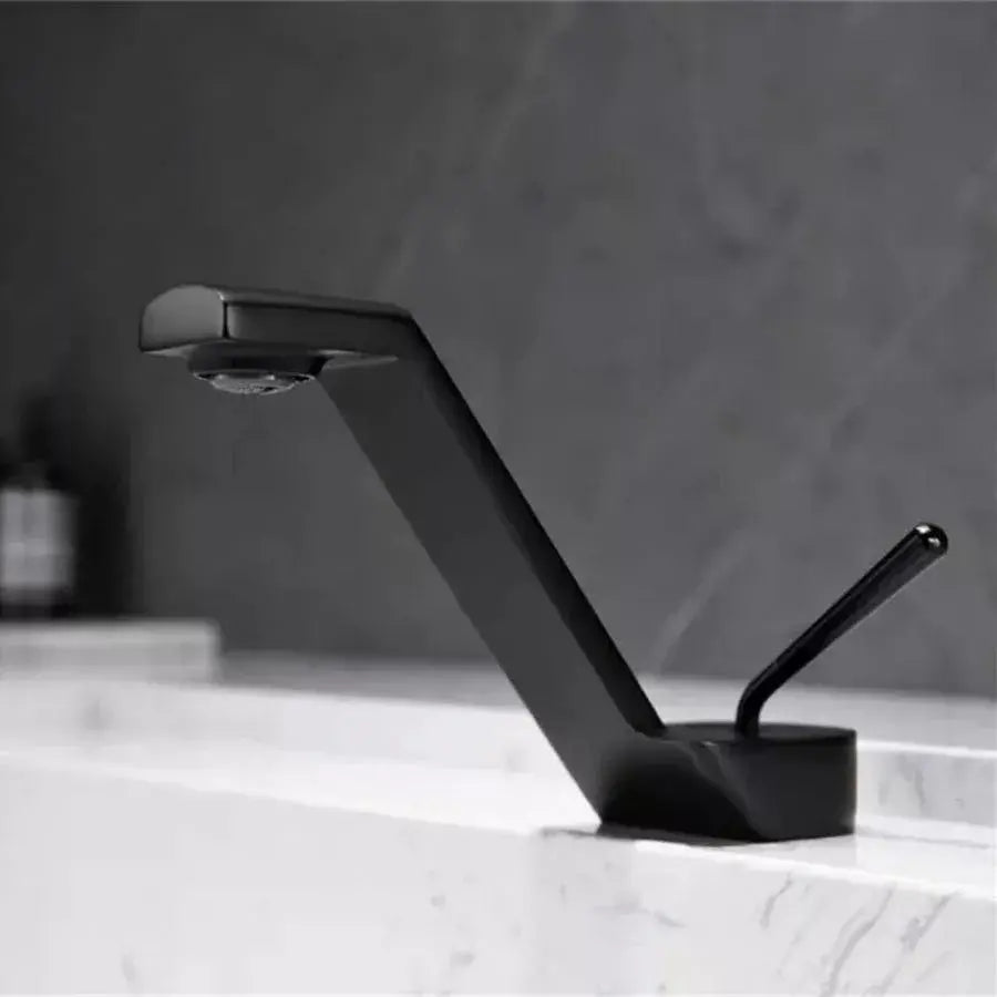 Robinet d'évier, sanitaire en laiton, noir, MP017H