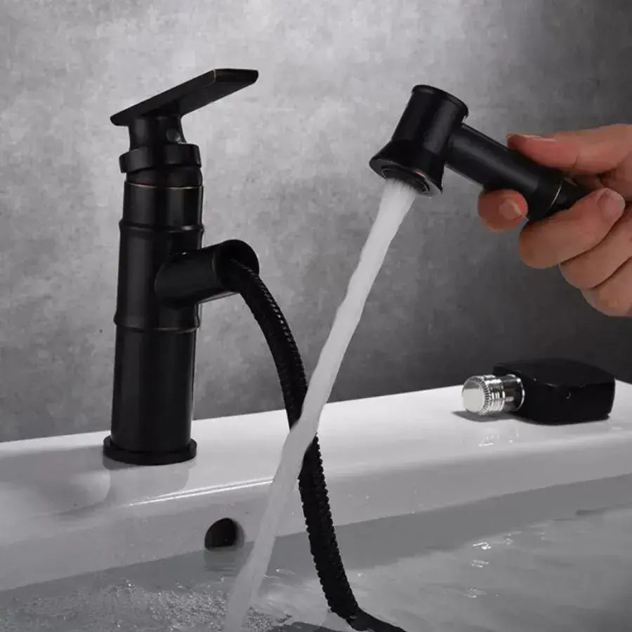 Robinet d'évier, sanitaire en laiton, noir, OD/2042