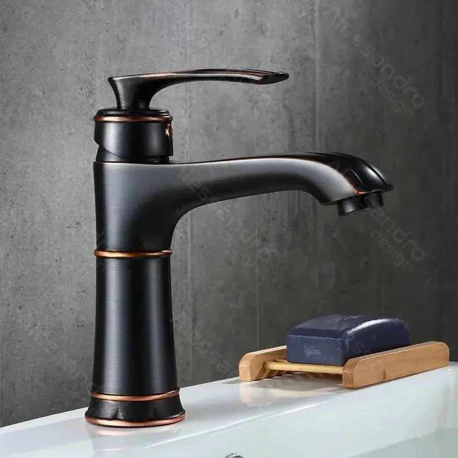 Robinet d'évier, sanitaire en laiton, noir, OD01/B