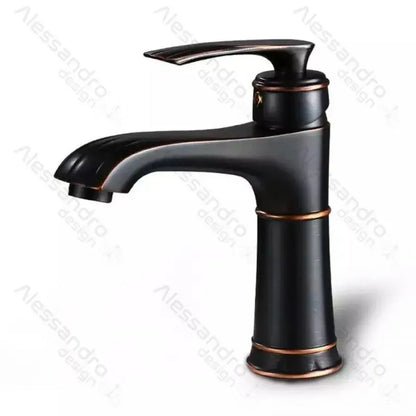 Robinet d'évier, sanitaire en laiton, noir, OD01/B