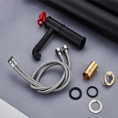 Robinet d'évier, sanitaire en laiton, noir, OD3003