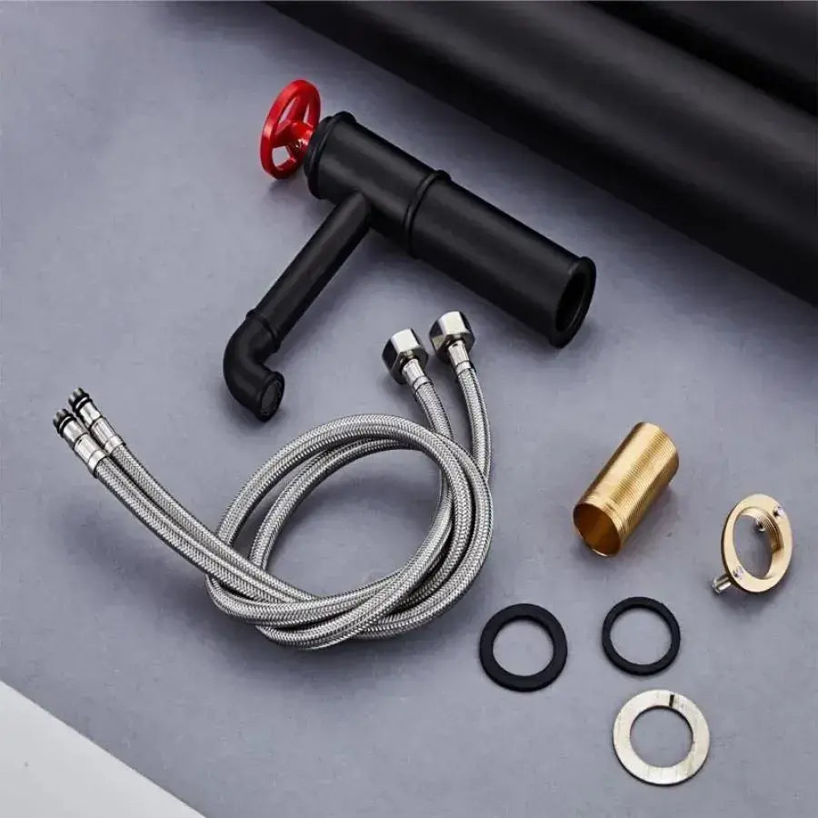 Robinet d'évier, sanitaire en laiton, noir, OD3003