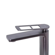 Mitigeur de lavabo Cartouche céramique Sanitaire Laiton Gris Satin Raccords et kit de fixation inclus 9707N