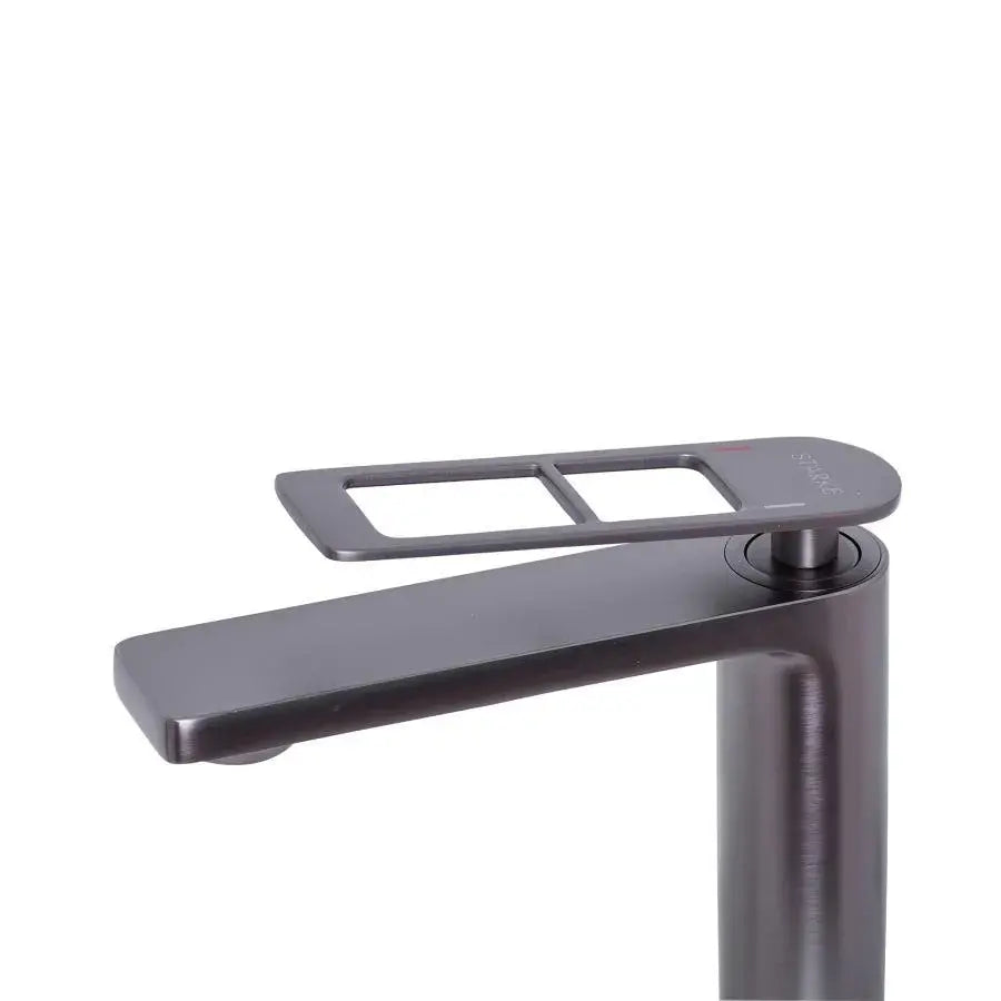 Mitigeur de lavabo Cartouche céramique Sanitaire Laiton Gris Satin Raccords et kit de fixation inclus 9707N