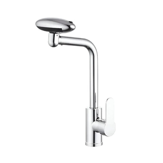 Robinet de lavabo Cartouche en céramique Bec rotatif Chrome brillant Connexions incluses Robinets de salle de bain EC02 Titre par défaut Alessandro Design