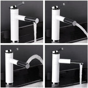 Robinet de lavabo avec douche extractible, laiton sanitaire, blanc, WZX/2021