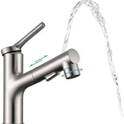 Robinet de lavabo avec douche extractible, sanitaire en laiton, chromé, 9337