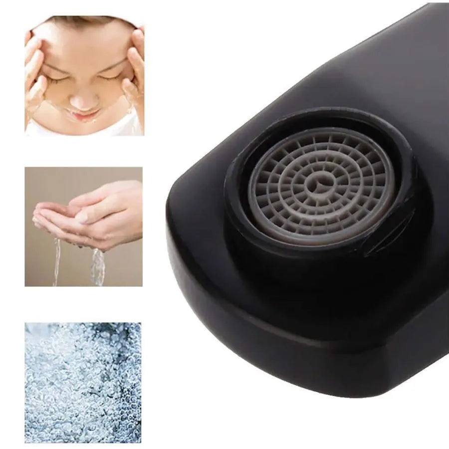 Mitigeur lavabo MP009BK, Inox noir, raccordement & support inclus