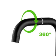 Mitigeur d'évier/robinet de cuisine Robinet pivotant Alliage noir Cartouche céramique Acier inoxydable satiné Raccords Kit de fixation inclus CP108