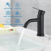 Robinet d'évier, Acier inoxydable SUS304, Noir, HS/LY007