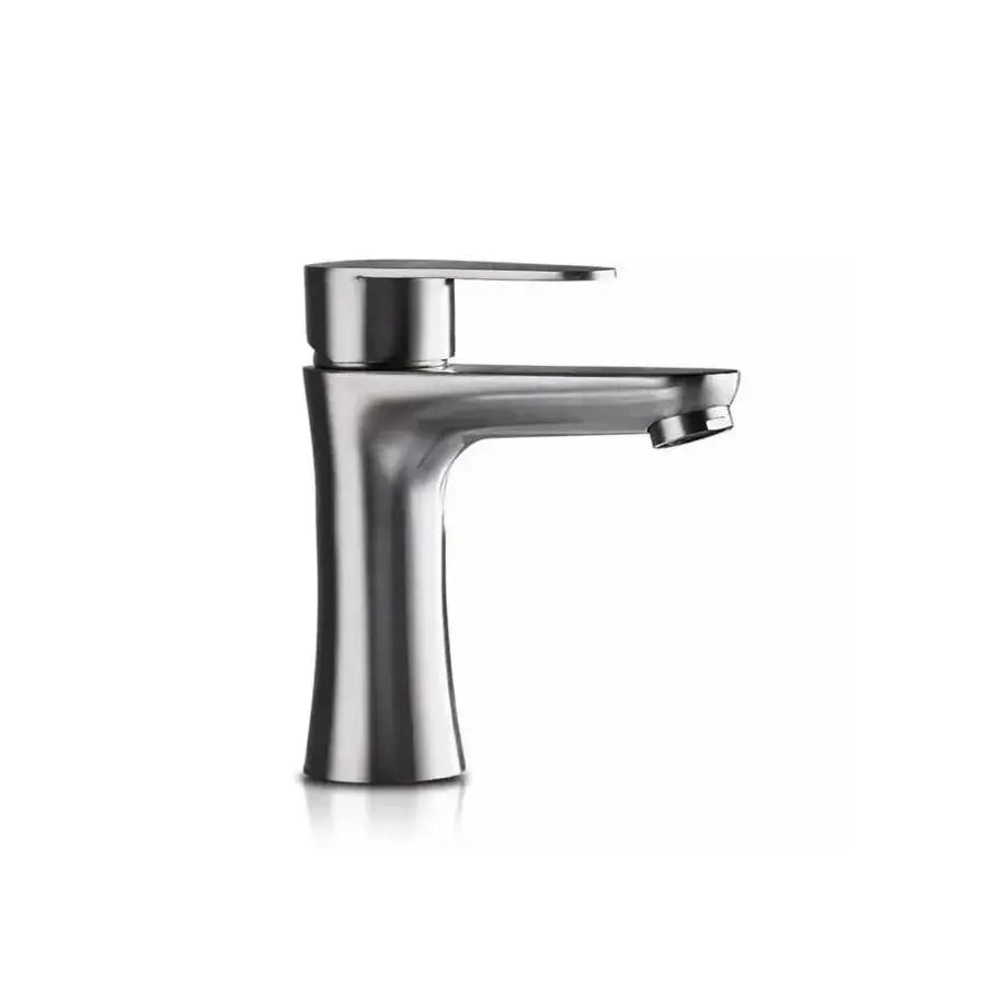 Robinet de lavabo, Inox brossé, Robinetterie, Kit de fixation, MP005