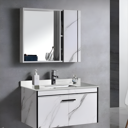 Ensemble de meubles de salle de bain CORFU, 60x48 cm, 2 pièces, noir et blanc