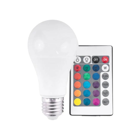 Ampoule LED RGB avec télécommande E27, 12W, 6500K