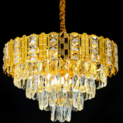 Lustre en cristal CATHERINE Magno 8xE14, diamètre 60cm, or brillant, hauteur réglable