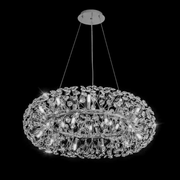 Lustre en cristal SEGOVIA Magno 10x E14, diamètre 60 cm, argent brillant, hauteur réglable