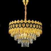 Lustre en cristal PIERREFONDS Petito 3xE14, diamètre 37,5cm, doré brillant, hauteur réglable