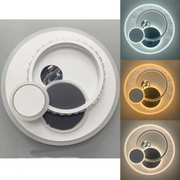 Lustre LED avec cristal HELIOX, 43W, 4 Cercles, Lumière Froid/Chaud/Neutre, Blanc