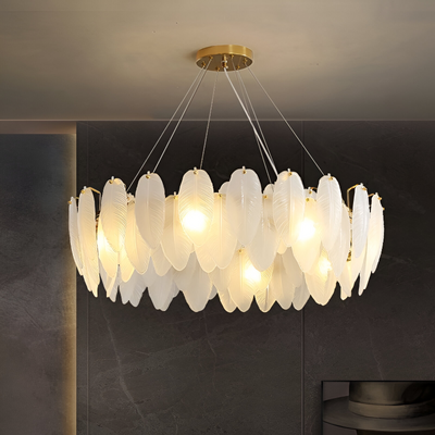 VAUX-LE-VICOMTE Lustre Elégance en Cristal, 6x E14, Diamètre 49cm, Doré, Hauteur réglable