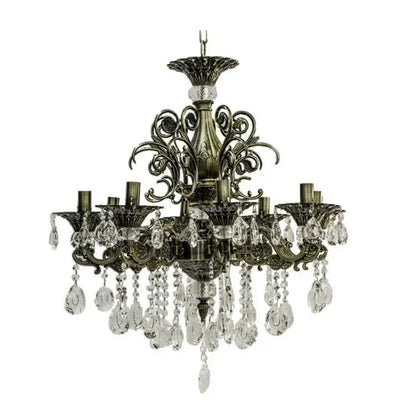 SANSSOUCI Magno Lustre en cristal, 8xE14, diamètre 65 cm, laiton antique