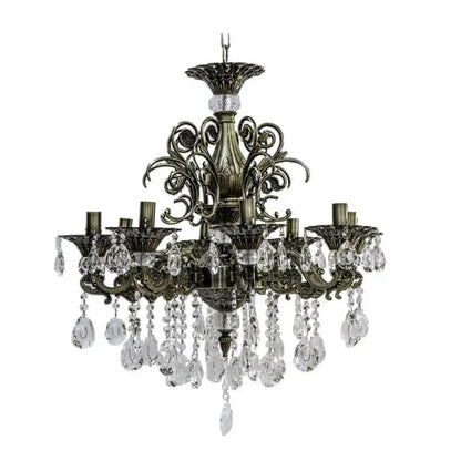 SANSSOUCI Magno Lustre en cristal, 8xE14, diamètre 65 cm, laiton antique
