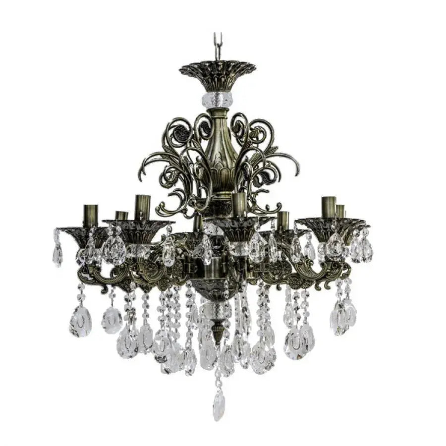 SANSSOUCI Magno Lustre en cristal, 8xE14, diamètre 65 cm, laiton antique
