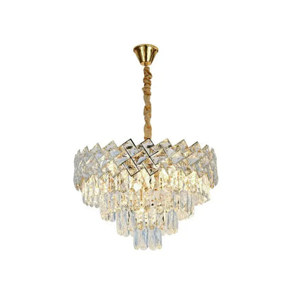 Lustre en cristal WINDSOR Elegance 8x E14, diamètre 49cm, or brillant, hauteur réglable, métal et cristal