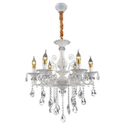 Candelabru SANSSOUCI 6xE14 Cristal si Metal – Design Clasic, Alb Argintiu Candelabre Clasice Default Title Alessandro Design