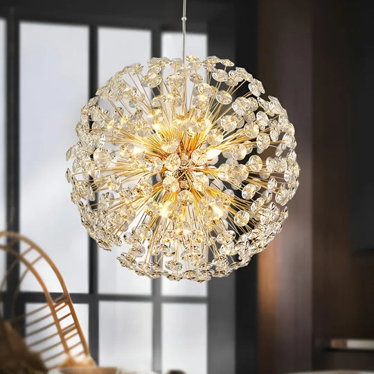 MINUET Lustre en cristal 9x G9, diamètre 50 cm, or brillant, lustres modernes à hauteur réglable Titre par défaut Alessandro Design